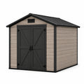 Cabane de jardin en résine renforcée 256x182x243 cm marron et noir