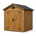 Abri de jardin en bois avec toit en acier galvanisé 200x150x210cm marron