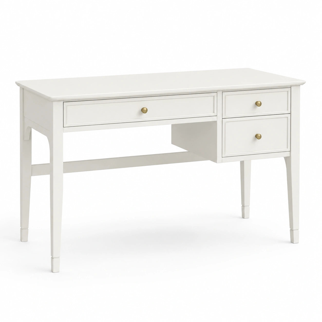 Bureau en Bois avec Trois Tiroirs 120x50x75 cm Blanc