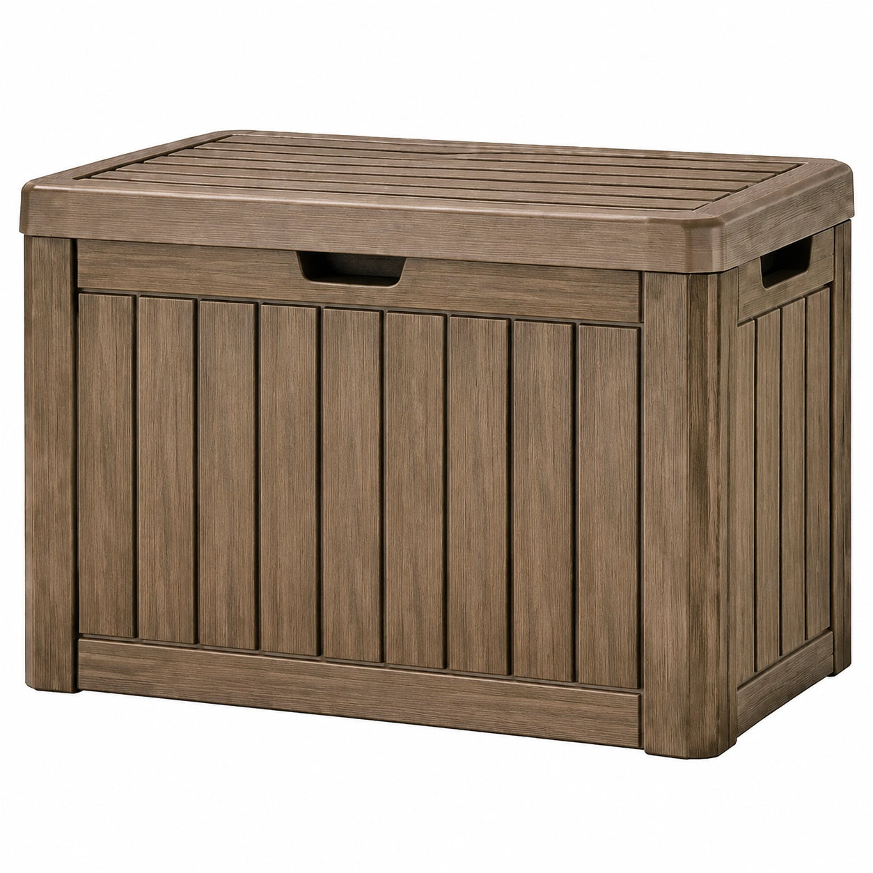Coffre de rangement extérieur en plastique marron